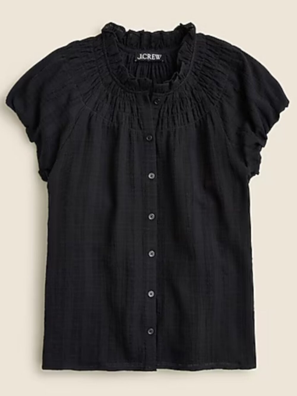 Jcrew Textured Gauze button up Top in Black size small